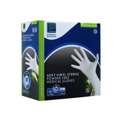 Premier Prestige Soft Vinyl Sterile Examination Gloves Natural Small x50
